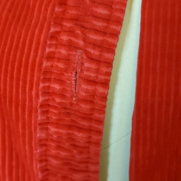 Carol Brent, S, vtg red corduroy jacket robe AS IS - Picture 3 of 9